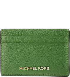 Зеленая визитница из зерненой кожи Money Pieces Michael Michael Kors