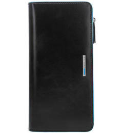 Кожаный кошелек черного цвета Piquadro