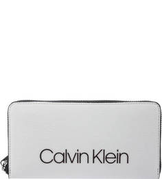 Кошелек серого цвета на молнии Calvin Klein Jeans