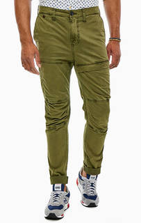 Хлопковые брюки цвета хаки Pepe Jeans
