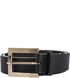 Широкий черный ремень с золотистой пряжкой Liu Jo