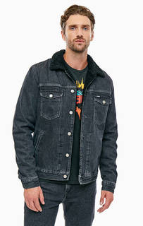 Утепленная джинсовая куртка черного цвета Wrangler