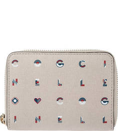 Кошелек из сафьяновой кожи на молнии Coccinelle Logotype Print