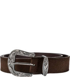 Замшевый ремень с фигурной пряжкой Trussardi Jeans