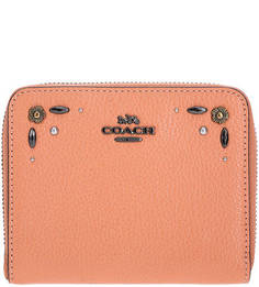 Кожаный кошелек с металлическим декором Coach