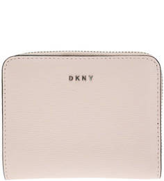 Розовый кошелек из натуральной кожи Dkny