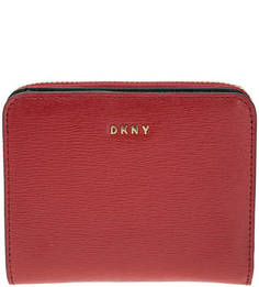 Красный кошелек из натуральной кожи Dkny