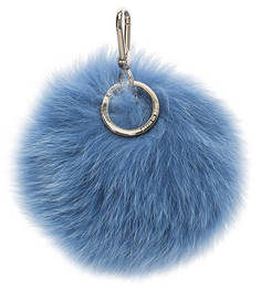 Меховой брелок синего цвета Bubble Furla