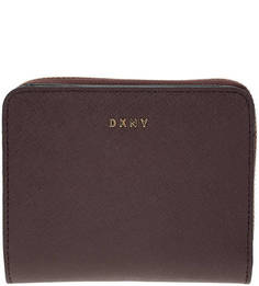 Бордовый кошелек из сафьяновой кожи Dkny