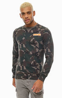 Свитшот в стиле милитари с нашивками Superdry