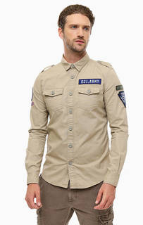 Хлопковая рубашка с нашивками Superdry