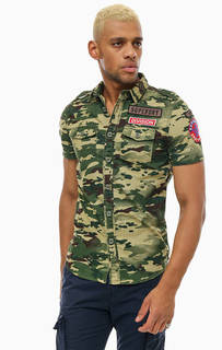Хлопковая рубашка с нашивками Superdry