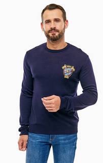 Синий джемпер с нашивкой Trussardi Jeans