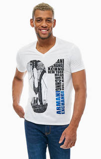 Белая футболка с принтом Armani Exchange