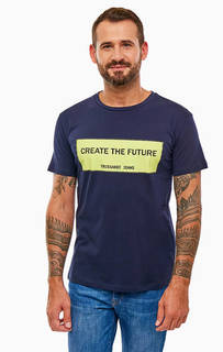 Хлопковая футболка с принтом Trussardi Jeans