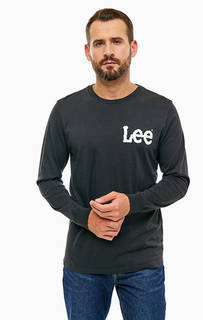 Черная хлопковая футболка с длинными рукавами Lee