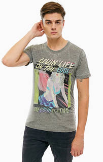 Трикотажная футболка с контрастным принтом Guess