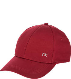 Бордовая бейсболка из хлопка Calvin Klein Jeans