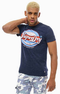 Синяя футболка с ярким принтом Superdry