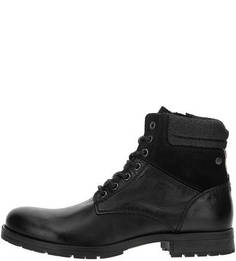 Черные кожаные ботинки с каблуком Jack & Jones