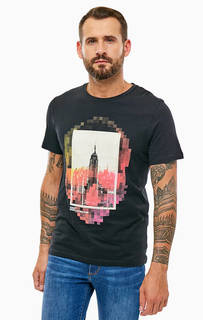 Черная хлопковая футболка с круглым вырезом Jack & Jones