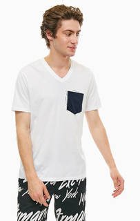 Хлопковая футболка с контрастным карманом Armani Exchange