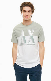 Хлопковая футболка с логотипом бренда Armani Exchange