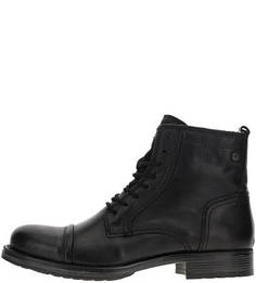 Черные кожаные ботинки с каблуком Jack & Jones