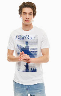 Хлопковая футболка с логотипом бренда Armani Exchange