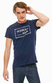 Хлопковая футболка с логотипом бренда Scotch&Soda