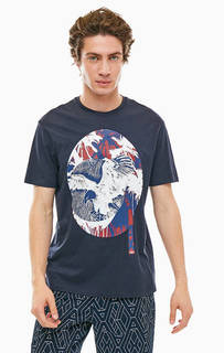 Синяя хлопковая футболка Armani Exchange