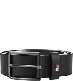 Черный ремень из натуральной кожи Tommy Hilfiger