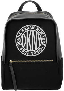 Черный рюкзак с логотипом бренда Dkny