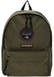 Текстильный рюкзак цвета хаки с нашивками Napapijri