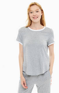 Однотонная серая футболка с круглым вырезом Dkny
