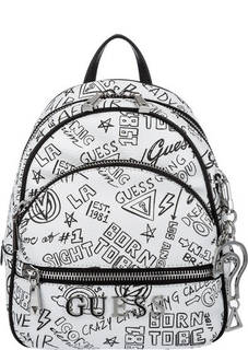 Рюкзак белого цвета с тонкими лямками Guess