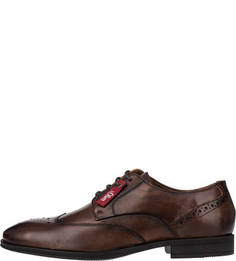 Коричневые кожаные туфли с брогированием S.Oliver