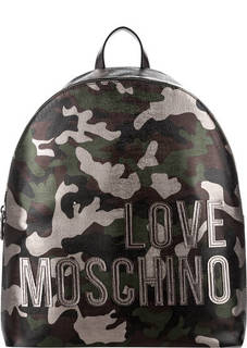 Вместительный рюкзак с камуфляжным принтом Love Moschino