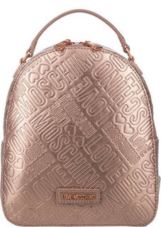 Золотистый рюкзак с тиснением Love Moschino