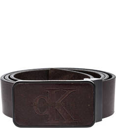 Кожаный ремень коричневого цвета Calvin Klein Jeans