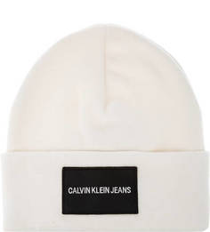 Шапка мелкой вязки с декоративной нашивкой Calvin Klein Jeans