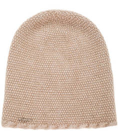 Бежевая вязаная шапка с содержанием мохера Canoe