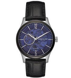Часы с кожаным браслетом с выделкой под рептилию Automatic Kenneth Cole