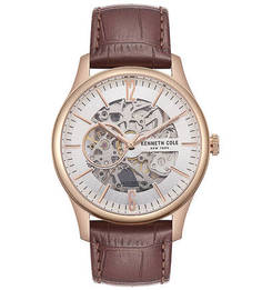 Часы с кожаным браслетом с выделкой под рептилию Automatic Kenneth Cole
