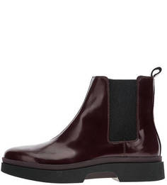 Кожаные полусапоги бордового цвета Geox