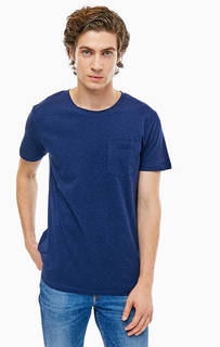 Синяя хлопковая футболка с карманом Lee