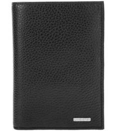 Портмоне черного цвета из зерненой кожи Lancaster