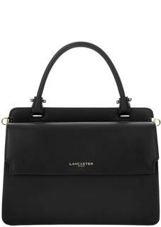 Черная сумка из гладкой кожи с откидным клапаном Lancaster