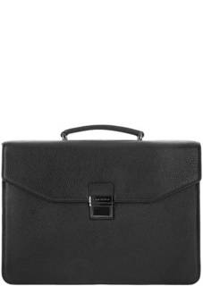 Кожаный портфель черного цвета Lancaster