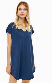 Домашнее платье синего цвета с короткими рукавами Calvin Klein